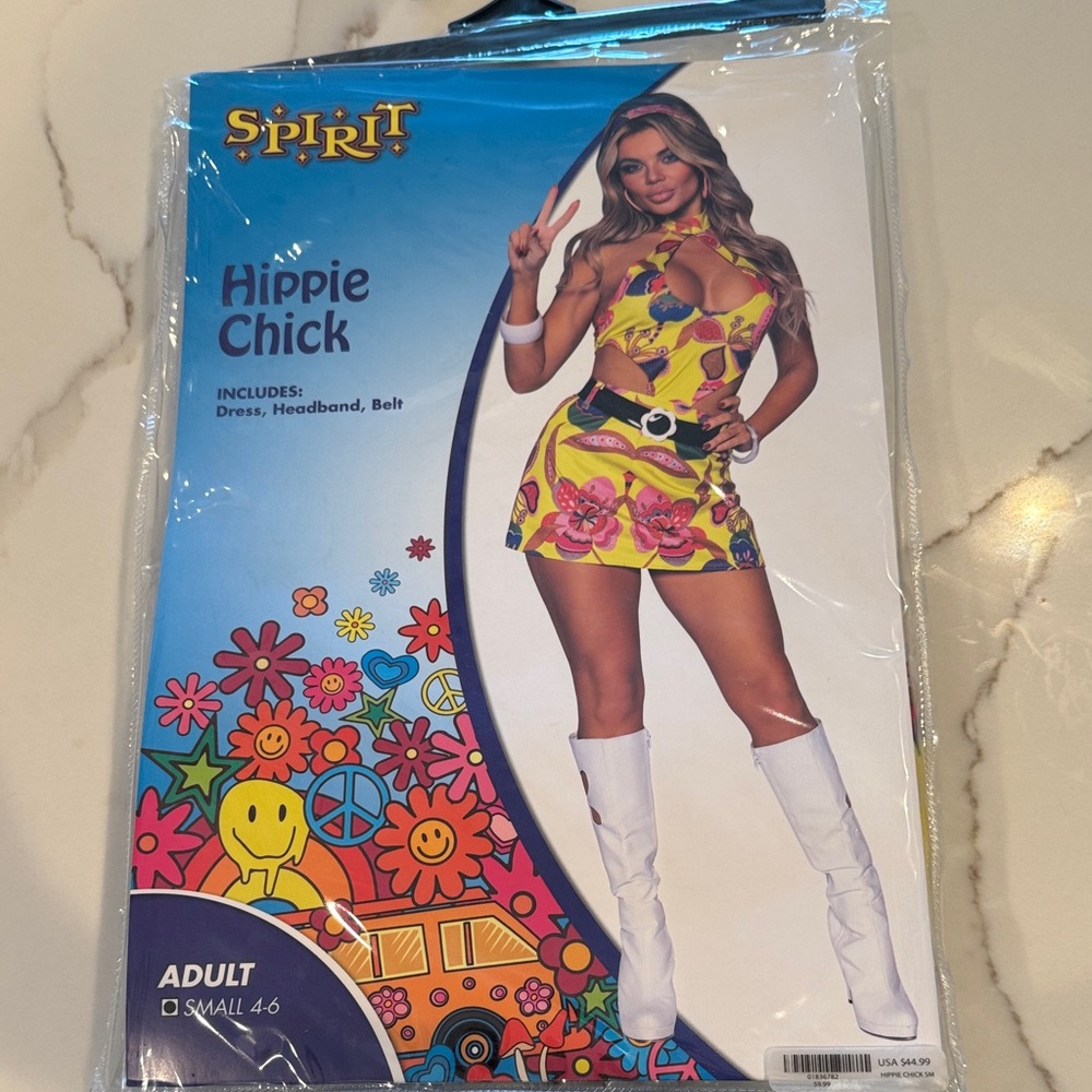 Spirit Hippie Chick Costume - Yellow and Pink